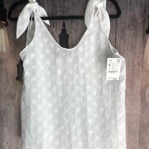 Zara white tank with ties, M